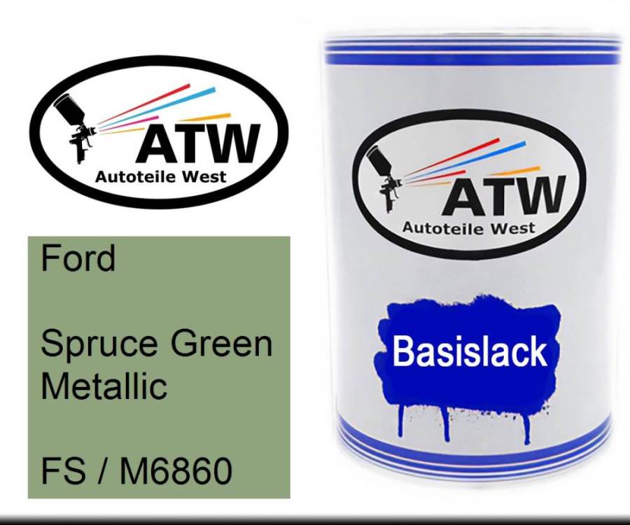 Ford, Spruce Green Metallic, FS / M6860: 500ml Lackdose, von ATW Autoteile West.